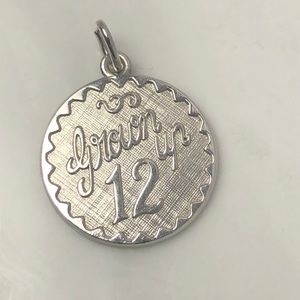 Grown up 12 birthday sterling silver vintage pendant bracelet charm